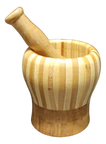 Wooden Culinary Mortar and Pestle Set Kitchen New 1