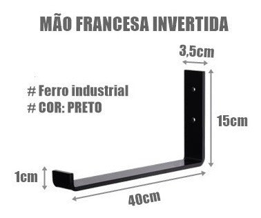 Mão Francesa Invertida 40cm Com 2 Unidades. 2