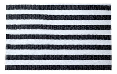 Generic Premium Individual Rectangular Stripes Black and White / Natural and Red 0