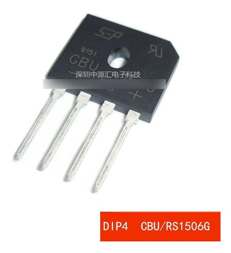 GBU RS Gbu1506 Rs1506g Diodo Puente Rectificador 15A 600V DIP4 0