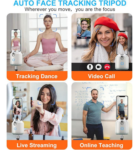 Trípode De Seguimiento Facial Automático Rotación De 360 °, 2