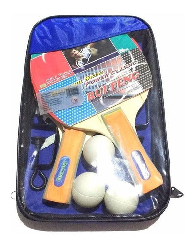 Faydi Set Ping Pong En Cartuchera Paletas Pelotas Red Soportes 5