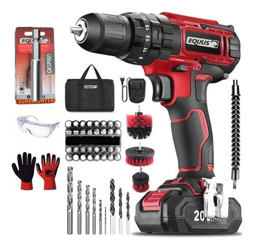 Equus Wireless Drill Driver 20V + Accessories 0