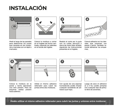 Guala Moldura Telgopor Eps Tecpor Interior Decorativa 15x65 Pared 1