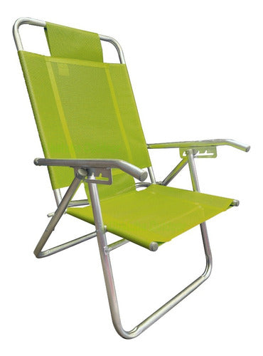 Ubatuba XL Aluminum Folding Recliner Chair - 5 Positions, Reinforced 110kg 0