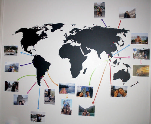 Decorative Vinyl World Map Travel Photos 2