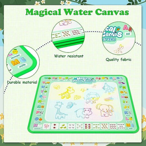 Reusable Water Drawing Mat for Painting and Writing, Educational Toys, Gifts for Kids 3-8 Years 2