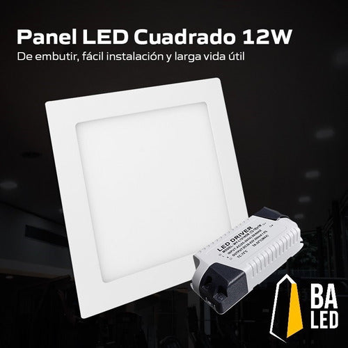 Square Recessed 12W White LED Panel Light Pack of 10 Premium 5