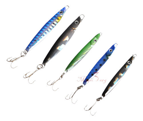 Assorted 5pcs Metal Jigs Cuchara Señuelo Gancho De Cebo De P 0