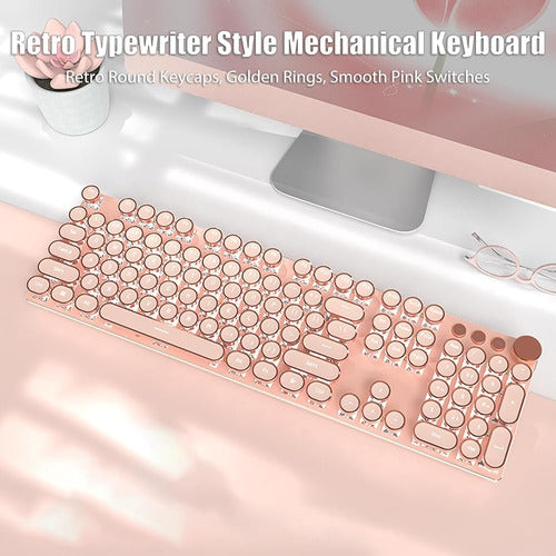 Tishled Estilo Máquina De Escribir Teclado Mecánico Para Jue 1