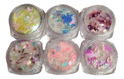 Doctor Glitter Set of 6 Mermaid Glue Pigments and Shapes 0