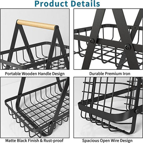 Cestos Metal Para Frutas Alimentos Organización Cocina 2est 3