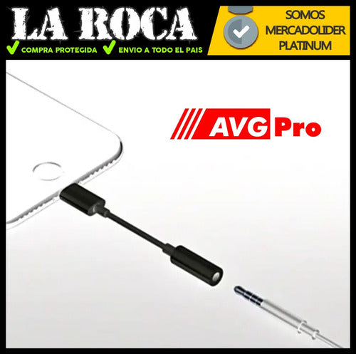 Adaptador iPhone Auricular Lightning Jack Miniplug 3.5mm 3