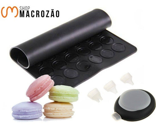 Molde Silicone Tapete Vai Ao Forno + Dosador Macaron 0