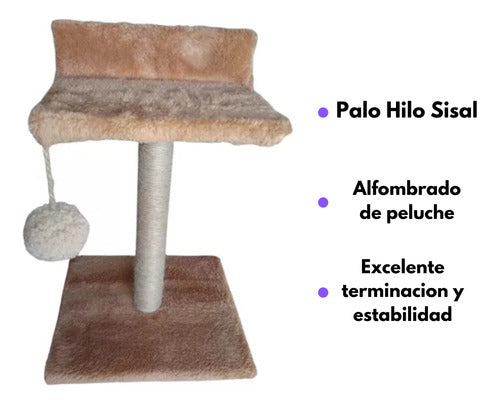 Mau Rascador Gato Sol Árbol Sisal 1 Piso 3