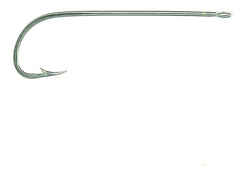 Mustad 92611 Long Shank Size 1 Nickel-Plated Hooks - Pack of 14 0