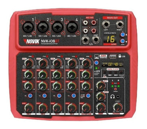 Consola Mixer Novik Nvk-i08bt 8 Canales Bluetooth Usb 0