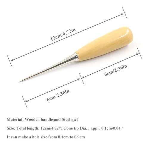 Herramienta De Punzón De Acero Aleado Con Mango De Madera 2