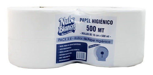 Nube Blanca Jumbo Toilet Paper Single Sheet 500m x4 1