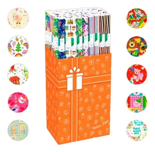 Papel De Regalo Campus Pack X3 Diseños Infantiles 70x100cm 0