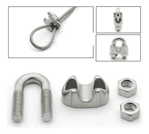 Galvanized Cable Clamp 4mm 5/32 Inch X 50 Units 2
