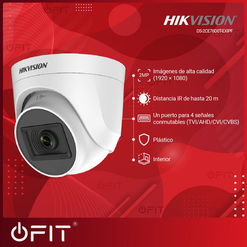 Cámara Seguridad Domo Hikvision Hd 720 2,8mm Interior 2