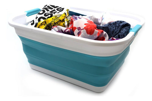 Sammart Foldable Plastic Laundry Basket - Portable Storage Organizer Container 0