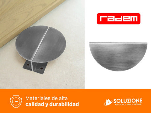 Tirador Mueble Medialuna Radem Plata Vieja Calidad Premium 4