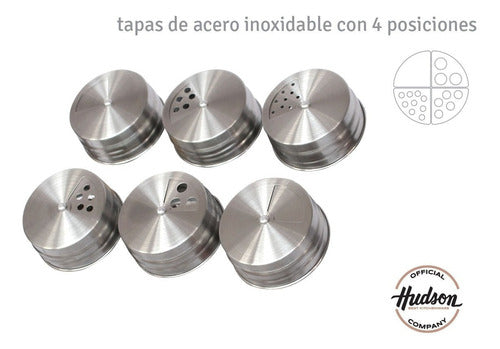 Hudson Set X6 Glass Spice Jars with Metal Base 4