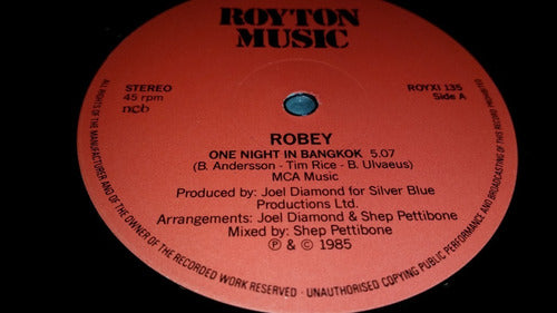 Robey One Night In Bangkok Scandinavia Vinilo Maxi 1985 Raro 1