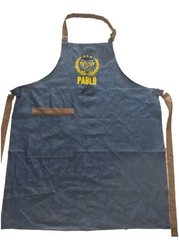 Customized Boca Juniors Grilling Apron with Your Name Embroidered 1
