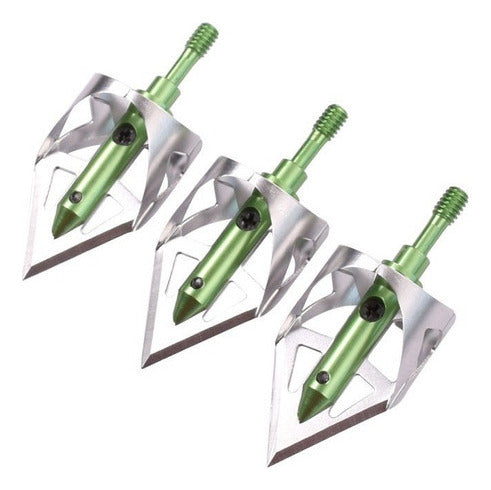 3 X 100 Grano Broadheads 360 Corte Para Blancos De Tiro Con 4