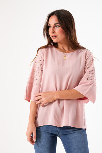 ARmoda Blusa Broderie Colores Con Tajo Miri 0