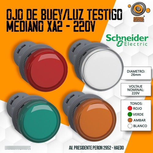 Medium Bull's Eye Indicator Light XA2-220V Schneider 9