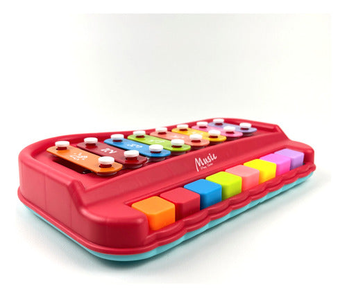 Pianinho Infantil Xilofone Teclado Musical 2 Em 1 Vermelho 2