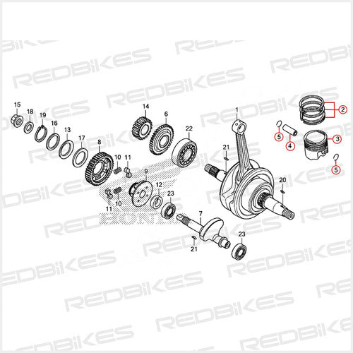 Honda Complete Piston Kit Invicta Original Honda 0.50 Kp 3