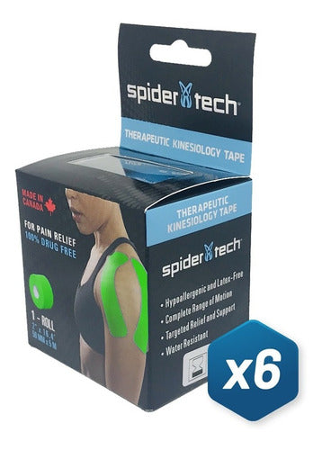 SpiderTech Kinesiology Tape Neuromuscular Spidertech / Pack of 6 49