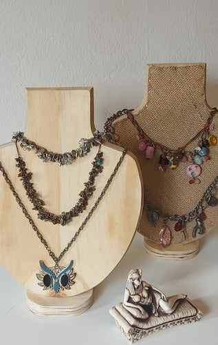 Handmade Wooden Necklace Display Stand 1