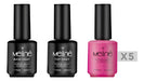 De Uñas Kit 5x Semi-Permanent Nail Polishes + Base and Top Meliné 0