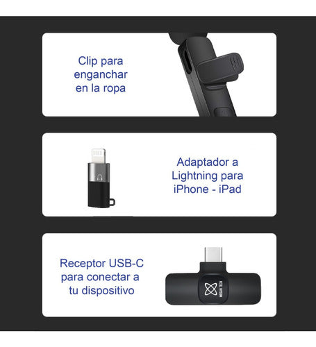 Wireless Microphone for Cell Phone Compatible with USB-C and iPhone 5