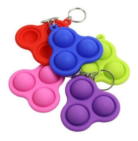 Pop It Fidget Toy Keychain Set of 3 Bubble Sensory Antistress 25