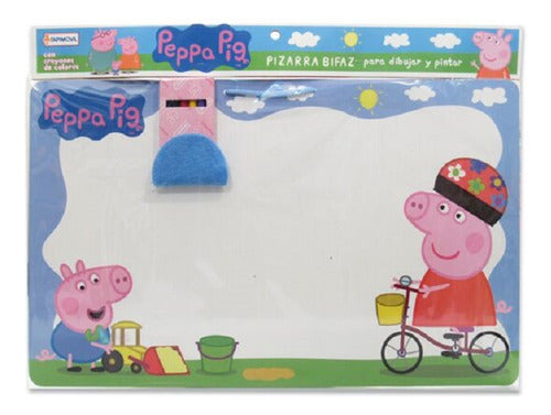 Pizarra Peppa Pig Bifaz Con Crayones Y Borrador 2