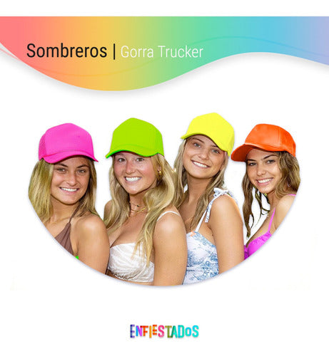 Pack of 12 Solid Fluorescent Trucker Style Caps for Sublimation 1