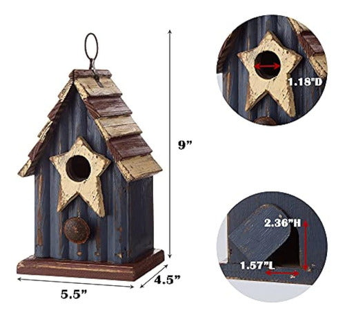 Jetlinkcrafts Glitzhome 9.06 H Rustic Patriotic Garden Casa 3