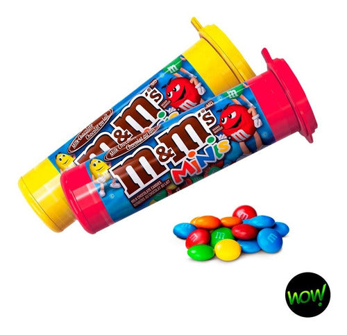 Tubos Minis M&m Milk Chocolate Display  X 24 Tubos 1