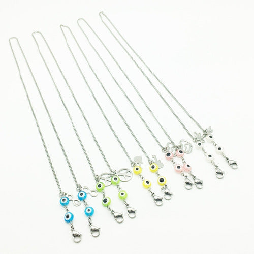 Set of 5 Surgical Steel Mask Holders with Charms Wholesale 3