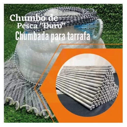 Chumbada Chumbo P/ Tarrafa, Pesca 5cm Fino Pacote Com 5kg 1