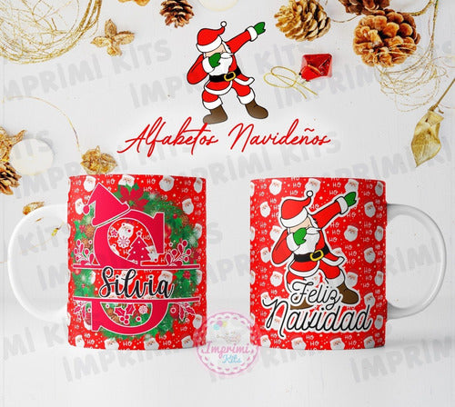 Plantillas Tazas Navidad Iniciales Diseño Sublimar Navideñas 7