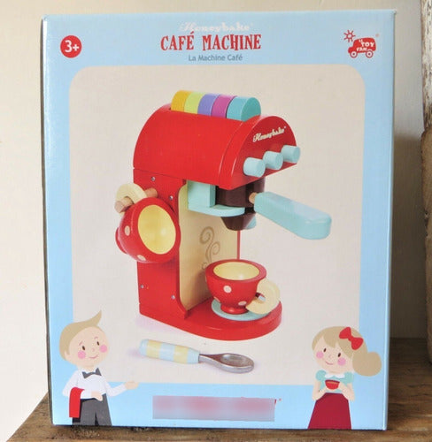 Juego De Cafetera Expresso Maquina De Café Madera Niños 3 A+ 4