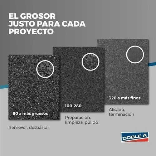 Doble A Lija Tela Esmeril Doble A Grano 80 - 100 Pack X 10 Unidades 3